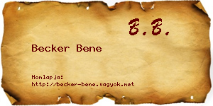 Becker Bene névjegykártya